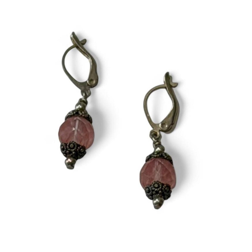 Vintage 2000s Pink Crystal Lantern Drop Earrings